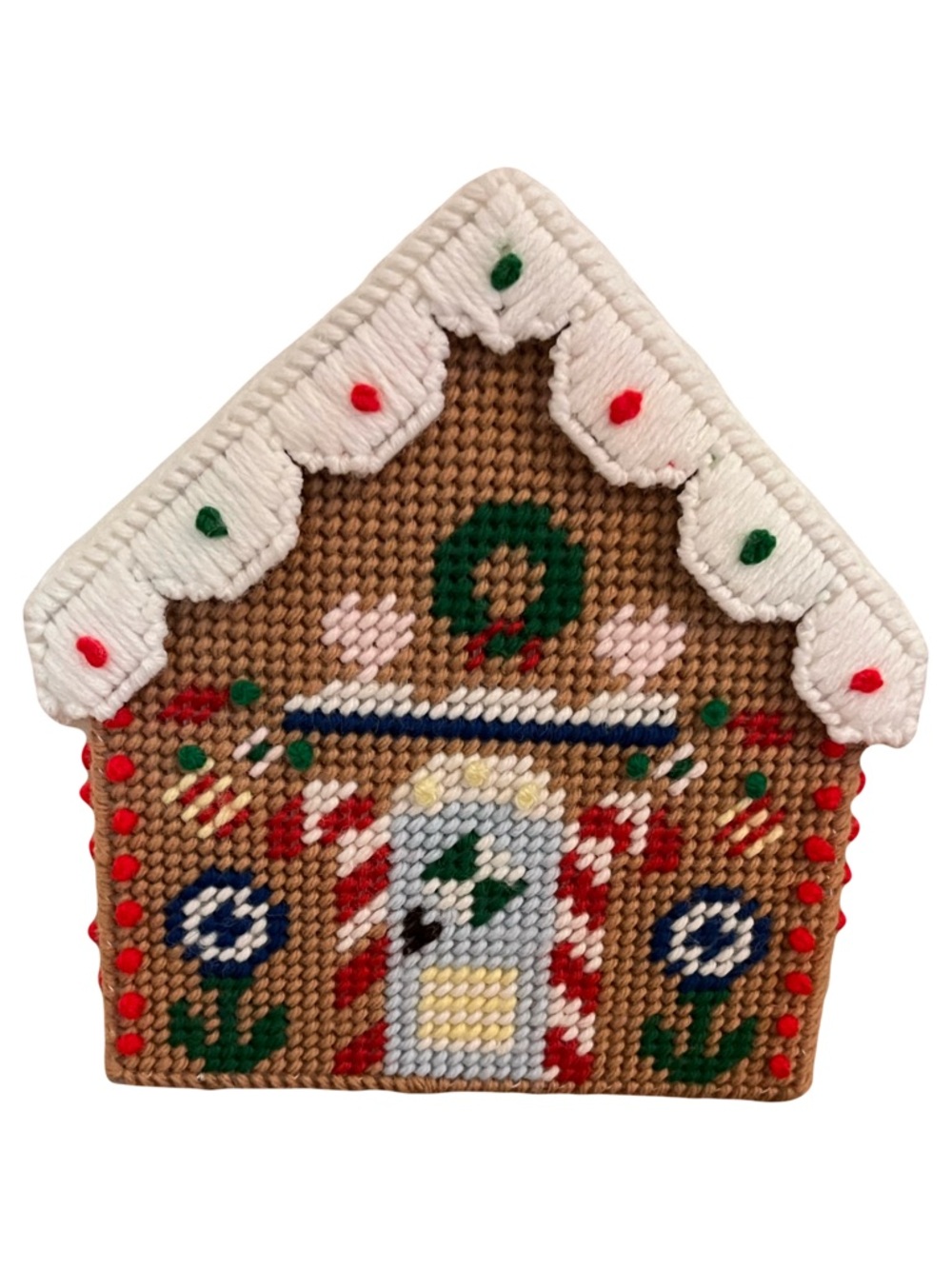 Handmade Needlepoint Gingerbread House Christmas Decor